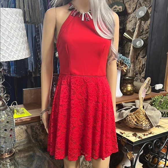 B Darlin Dresses & Skirts - B Darlin Red Lace Mini Dress